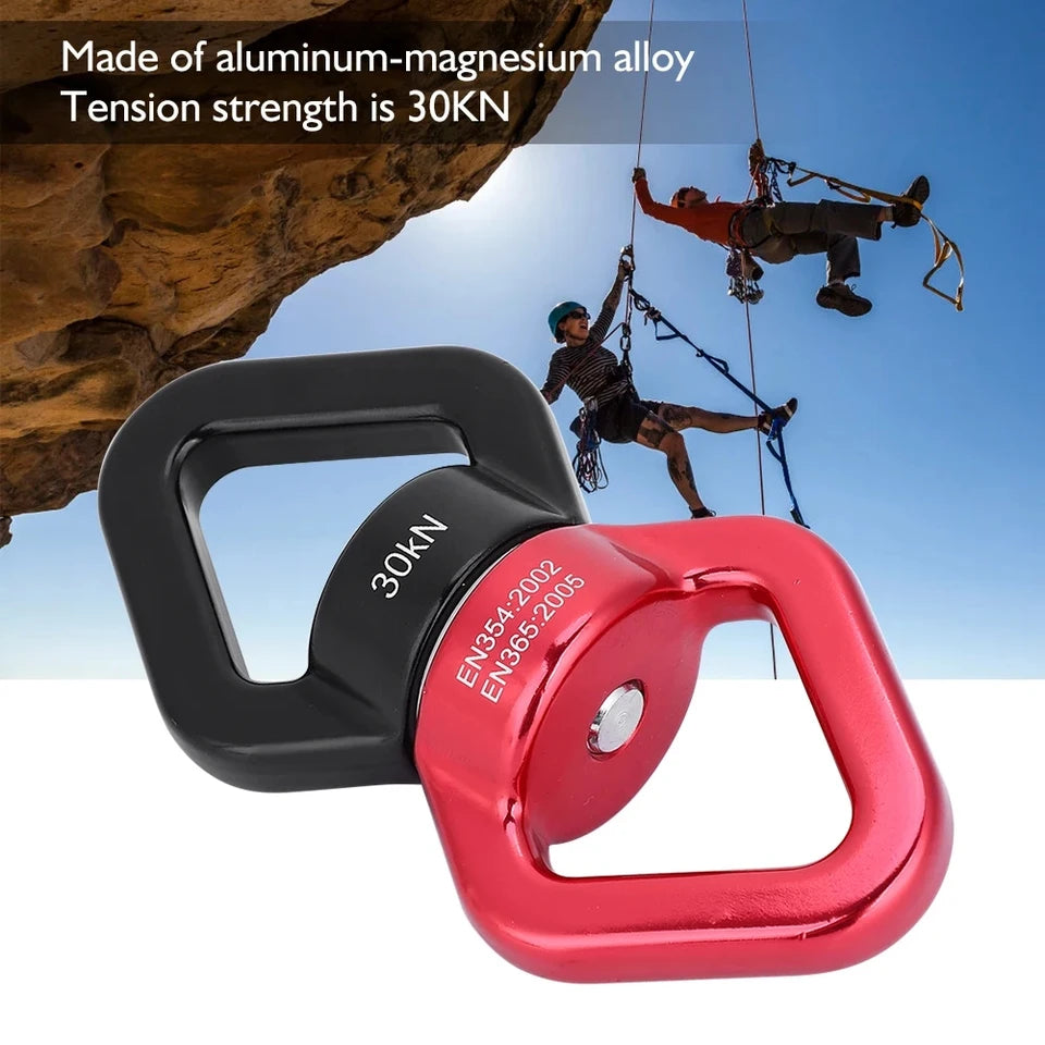 Outdoor Rock Climb Carabiner 30KN Yoga Swivel Connector Universal Gimbal Ring Swing Hammock Rope Swivel Rotational Connector