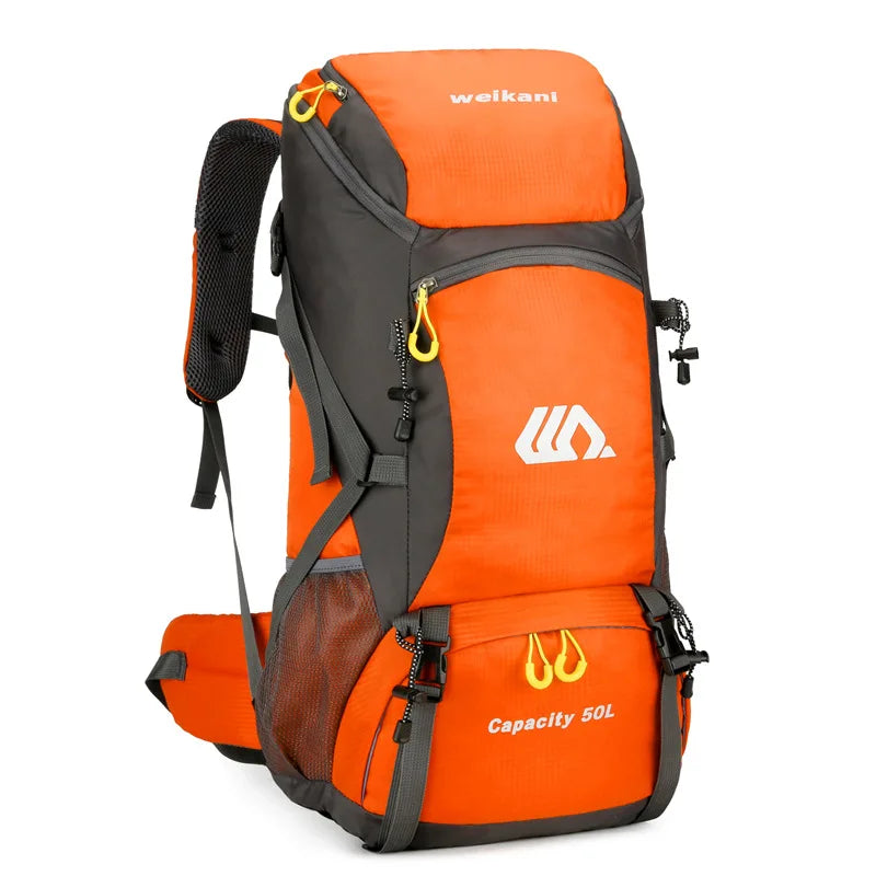 50L Large Capacity Hiking Backpack Waterproof Outdoor Camping Travel Mountaineering Bag for Men Women