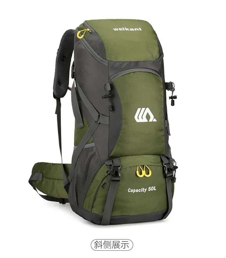 50L Large Capacity Hiking Backpack Waterproof Outdoor Camping Travel Mountaineering Bag for Men Women
