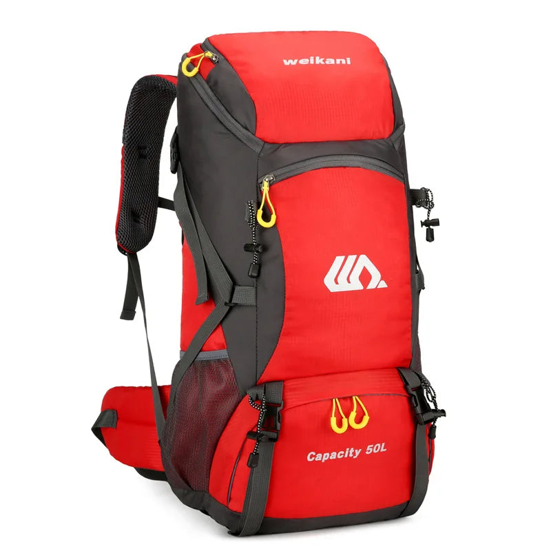 50L Large Capacity Hiking Backpack Waterproof Outdoor Camping Travel Mountaineering Bag for Men Women