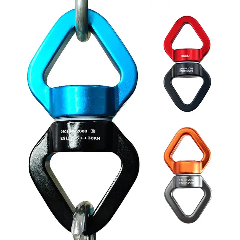 Outdoor Rock Climb Carabiner 30KN Yoga Swivel Connector Universal Gimbal Ring Swing Hammock Rope Swivel Rotational Connector