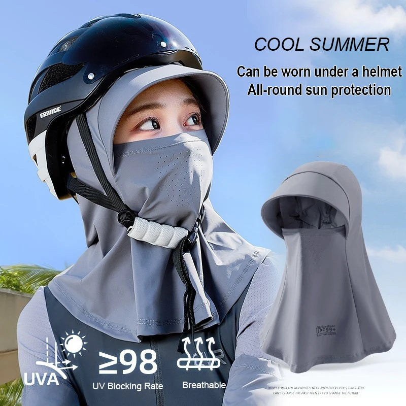 Outdoor Balaclava Sun Hats Full Face Sunshade UV Protection Hiking Mountaineering Mask Summer Adjustable Breathable Cycling Hats