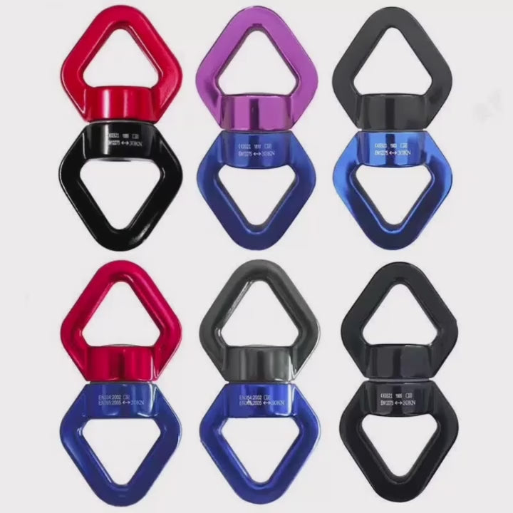 Outdoor Rock Climb Carabiner 30KN Yoga Swivel Connector Universal Gimbal Ring Swing Hammock Rope Swivel Rotational Connector
